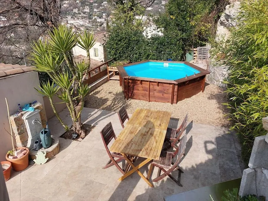 Charmant Haut De Villa Chateauneuf-Grasse 度假居
